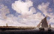 Salomon van Ruysdael Sailboats on the Wijkermeer oil on canvas